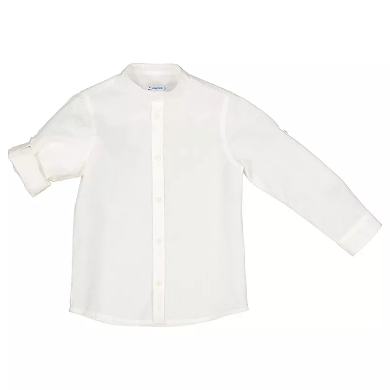 Camisa Mayoral manga comprida gola mao linho