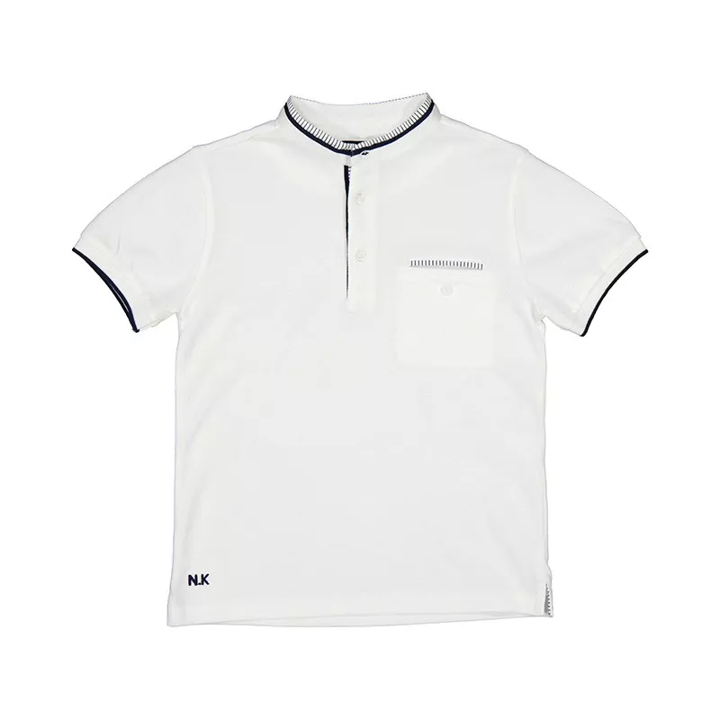 Camisa pólo Mayoral manga curta contrasta com a gola mao