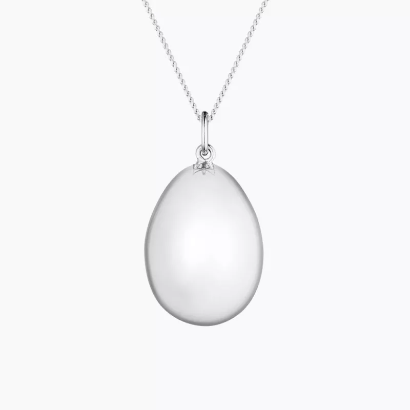 Pingente de Maternidade Ilado Ova Prata com corrente