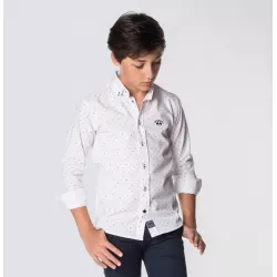 Camisa Spagnolo 4644 camisa de popelina estampada com botões