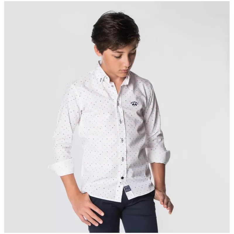 Camisa Spagnolo 4644 camisa de popelina estampada com botões