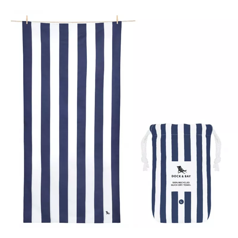 Toalha DOCK & BAY anti-areia Cabana Whitsunday Blue L
