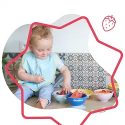 Cadeira alta multiposições Kinderkraft YUMMY com taças e colheres