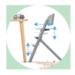 Pack Cadeira alta Kinderkraft Livy 4 em 1 com rede Calmee com conjunto de 5 taças