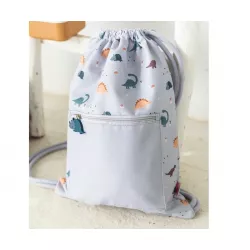 Mochila Saco Impermeable Tutete Dinos World Personalizable