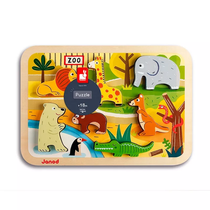 Puzzle Chunky Janod Zoo 7 peças