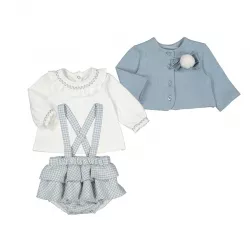 Conjunto Mayoral calções e casaco de malha
