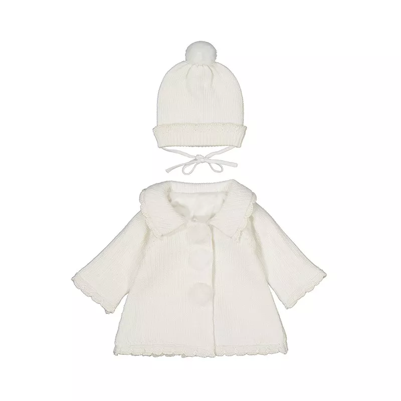 Abrigo tricot y gorro Mayoral