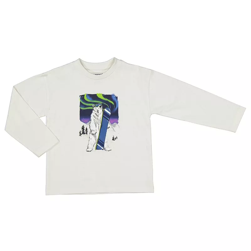 T-shirt Mayoral manga comprida urso neve