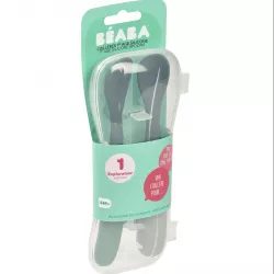 2 colheres Beaba silicone macio primeira idade + estojo de transporte Crioh.com