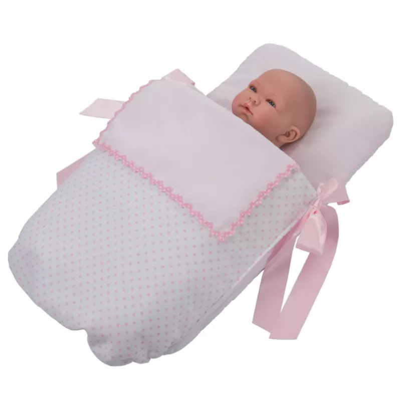Saco Bebelux Bolinhas cor-de-rosa e brancas