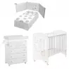 Pack poupança MICUNA SWEET BEAR com berço 120 x 60 cm + banheira + edredão + colcha + colchão