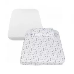Conjunto nórdico minicot Chicco com lençol e capa de almofada
