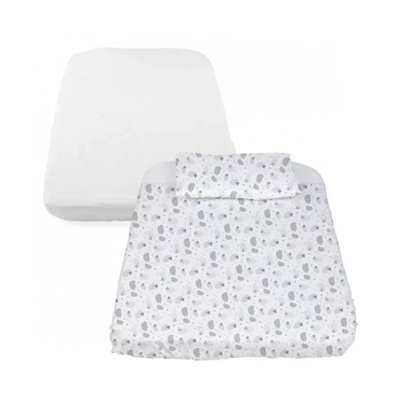 Conjunto nórdico minicot Chicco com lençol e capa de almofada