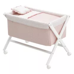 Minicuna Tijera Madera Cambrass Liberty Rosa/Blanco