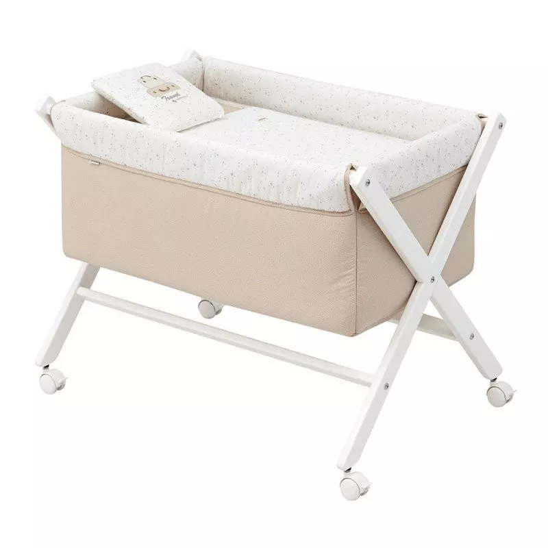 Minicuna Tijera Madera Cambrass Sky Beige/Blanco
