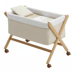 Minicuna Tijera Madera Cambrass Vichy 10 Beige/Natural