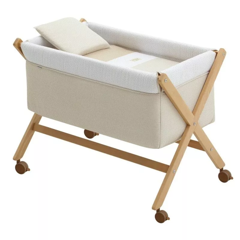 Minicuna Tijera Madera Cambrass Vichy 10 Beige/Natural