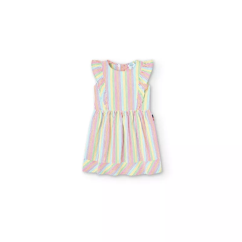 Vestido Boboli de popelina às riscas