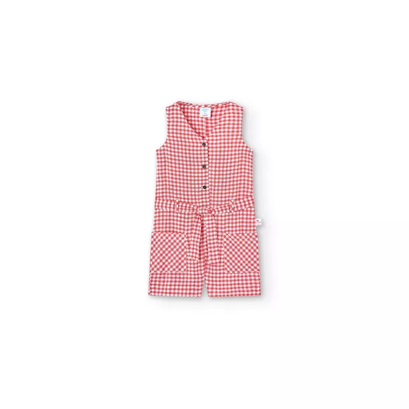 Macacão Boboli viscose vichy xadrez