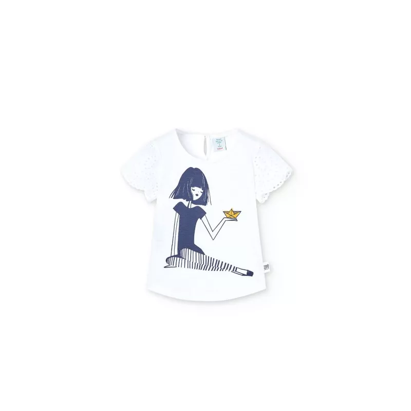 Camiseta Boboli punto combinada