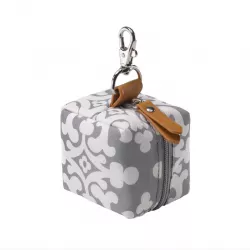 Porta-chupetas acolchoado Petunia com pacote de chupetas Bibs