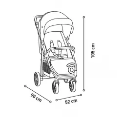 Carrinho de bebé Asalvo NESS 2 até 22 kg com guarda-sol