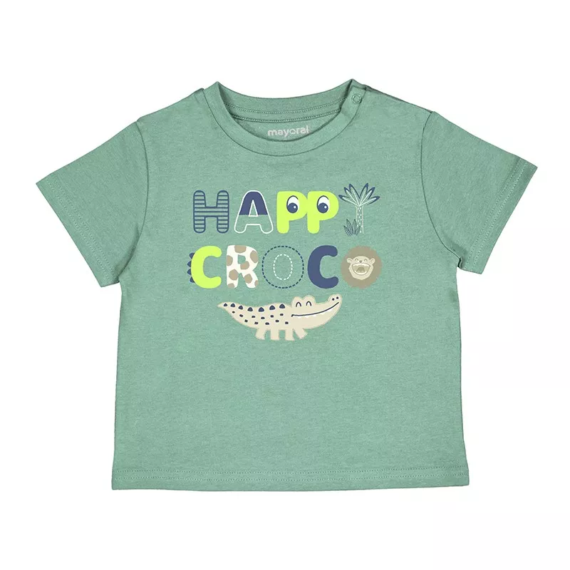 T-shirt Mayoral mangas curtas com apliques de croco