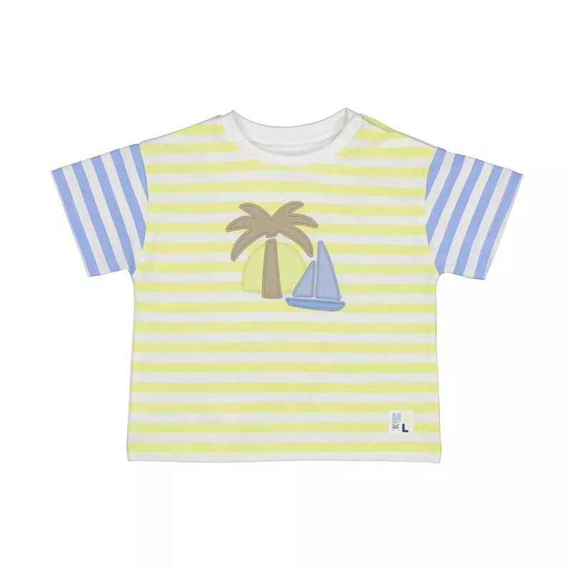 T-shirt Mayoral manga curta com riscas combinadas