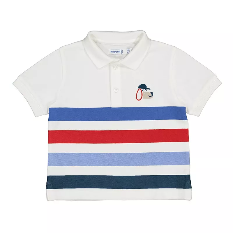 Camisa pólo Mayoral manga curta às riscas