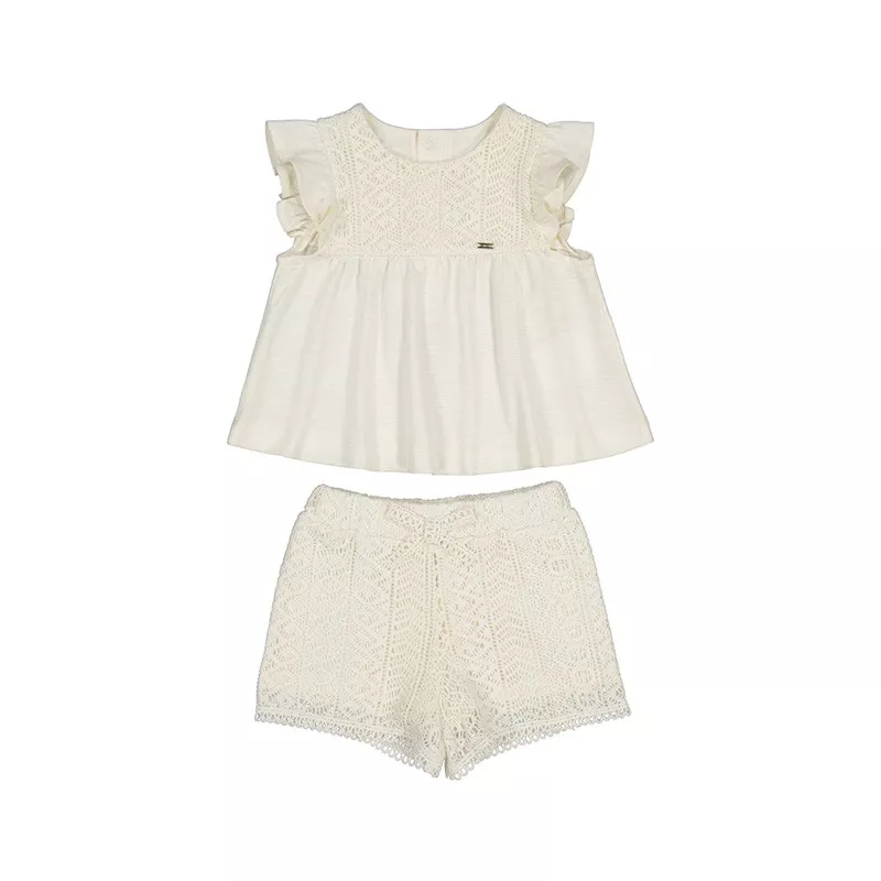 Conjunto Mayoral Bermuda combinada guipur