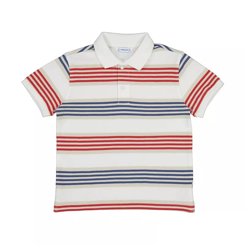 Camisa pólo Mayoral manga curta às riscas