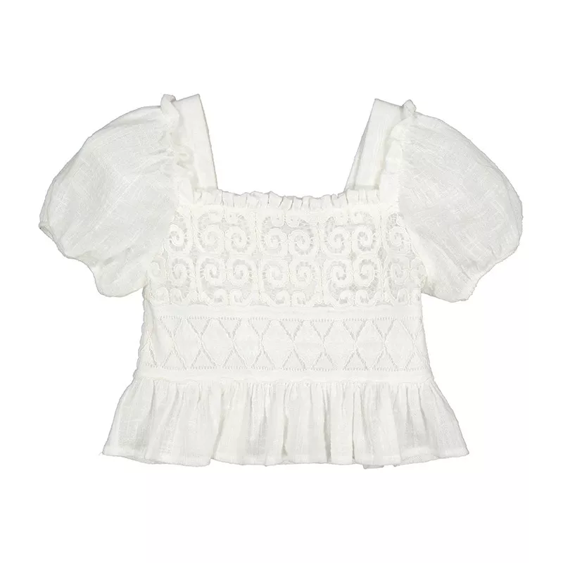 Blusa Mayoral renda combinada