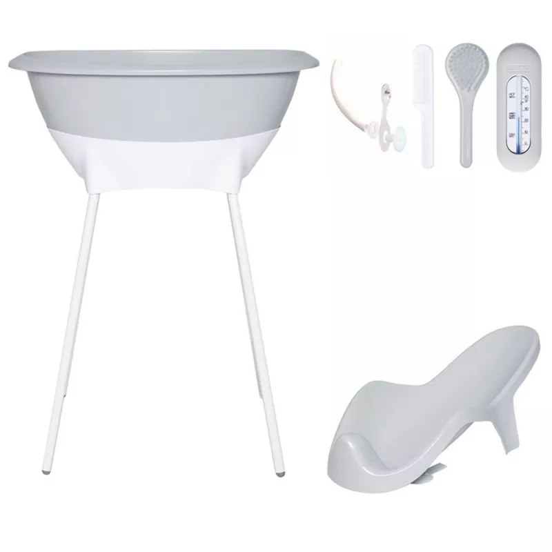 Banheira LUMA com conjunto de higiene e assento de banho