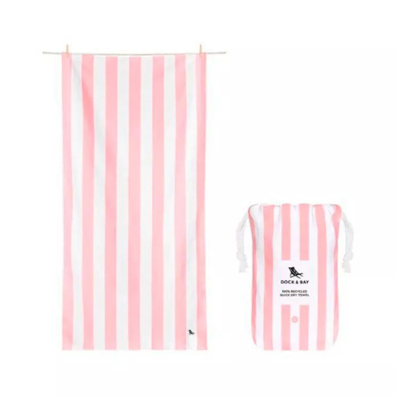 Toalla DOCK & BAY anti arena CABANA ROSA PASTEL XL