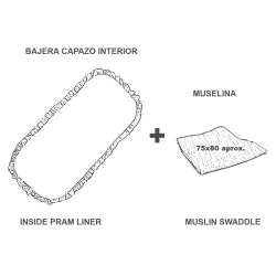 Bajera Capazo con Volante y Muselina Uzturre Renata