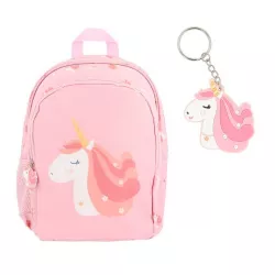 Mochila média Tutete Unicórnio mágico + porta-chaves Tutete
