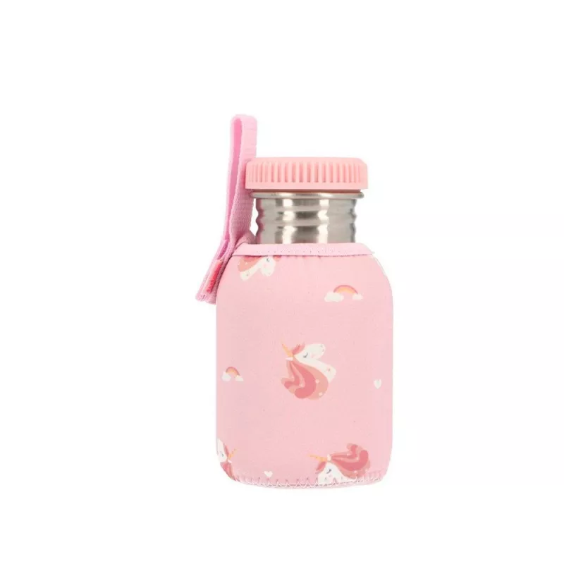 Garrafa de aço com estojo Tutete Unicórnio Mágico Personalizável 350ml