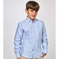 Camisa Spagnolo gola com botões e riscas oxford 4525