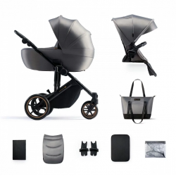 Carrinho de bebé YOXI Trio Kinderkraft com berço Milky Way