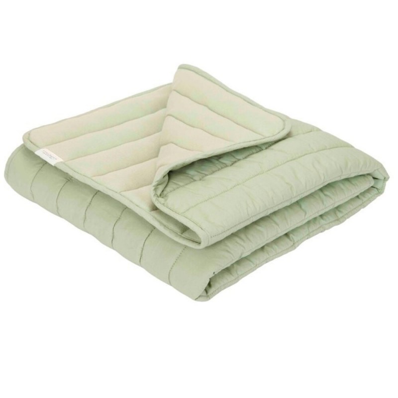 Edredão de berço acolchoado Little Dutch Blueb Leaves Sage