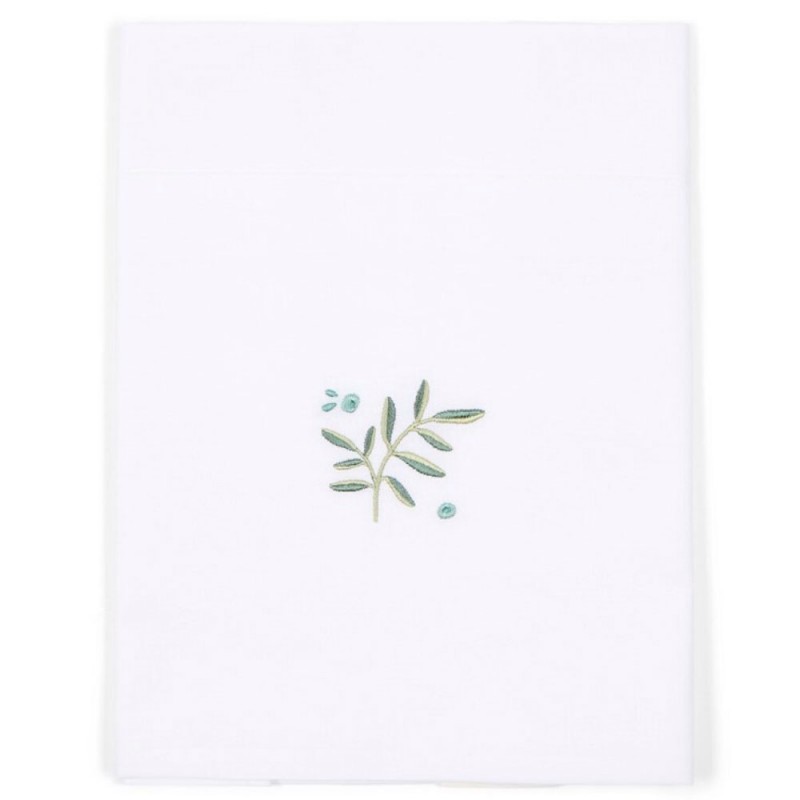 Lençol de cama de grades Little Dutch bordado Blueberry Leaves
