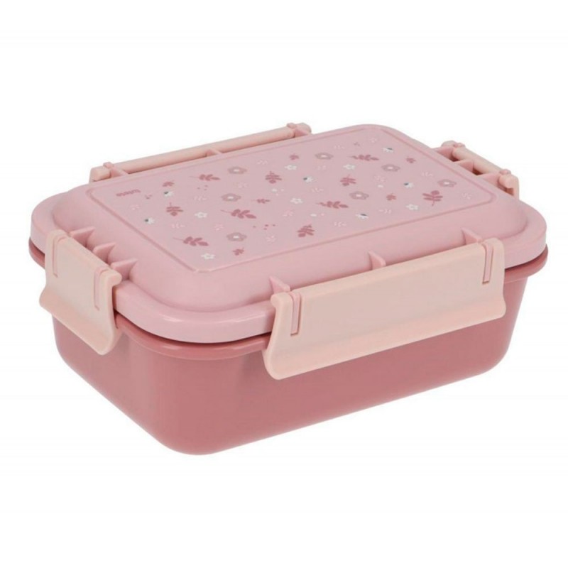 Caja Bento Tutete Stripes Leaves Pink