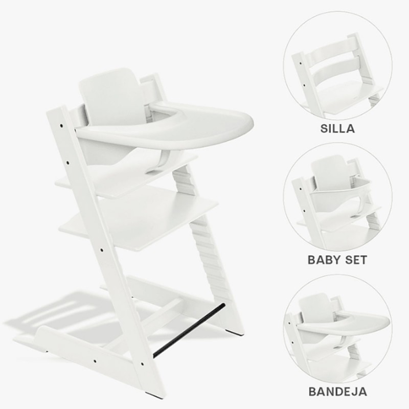 Conjunto de cadeiras altas Stokke Tripp Trapp com Baby Set² e tabuleiro