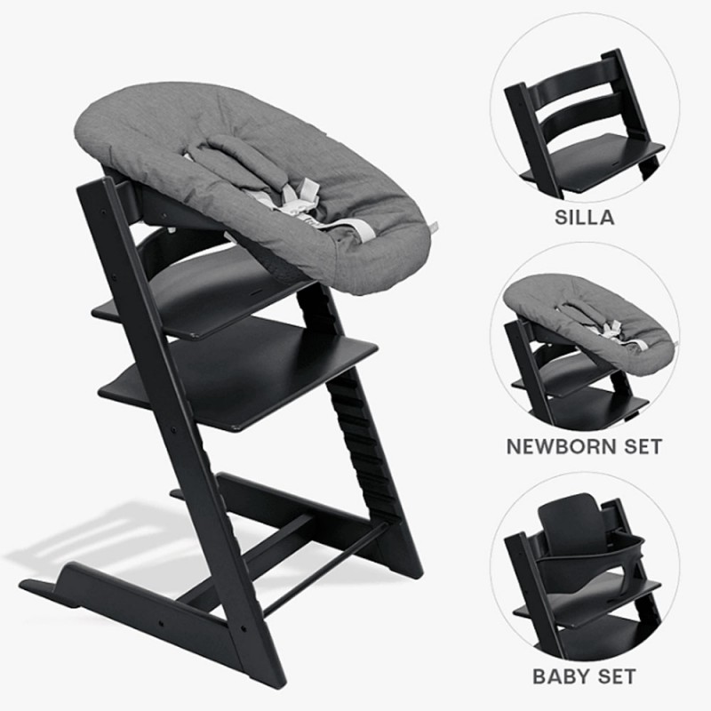 Conjunto Cadeira alta Stokke Tripp Trapp com Baby Set² e Conjunto para recém-nascido