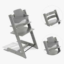 Conjunto Cadeira alta Stokke Tripp Trapp com Baby Set² com talheres