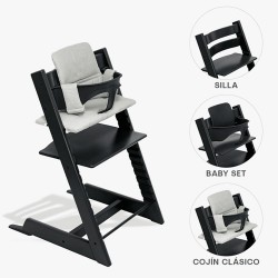 Bundle Trona Stokke Tripp Trapp con Baby Set² y Cojín con vajilla