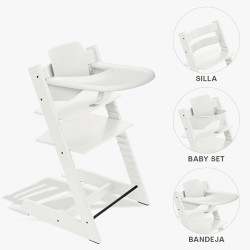 Bundle Trona Stokke Tripp Trapp con Baby Set² Bandeja y cojin de regalo