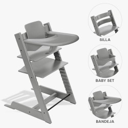 Pack Cadeira alta Stokke Tripp Trapp com Baby Set² e Tabuleiro com pratos