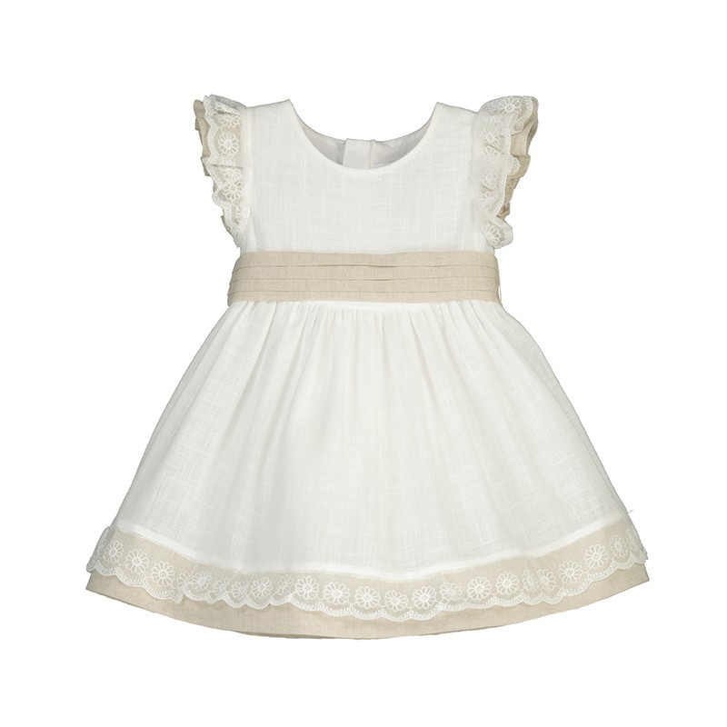 Vestido Mayoral linho combinado